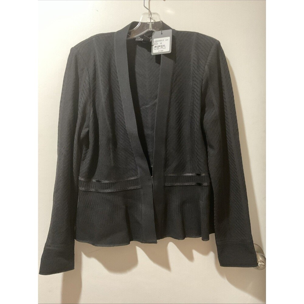 St John’s Black Cardigan Sweater Hook Closure Shoulder Pads